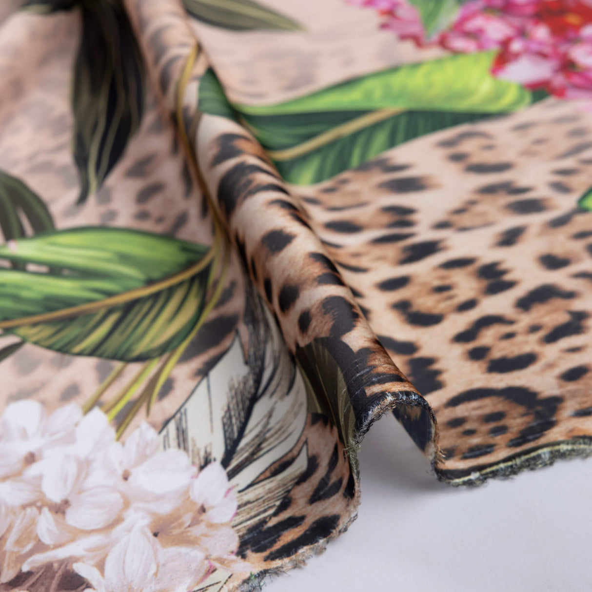 Satin léger - Tropical léopard