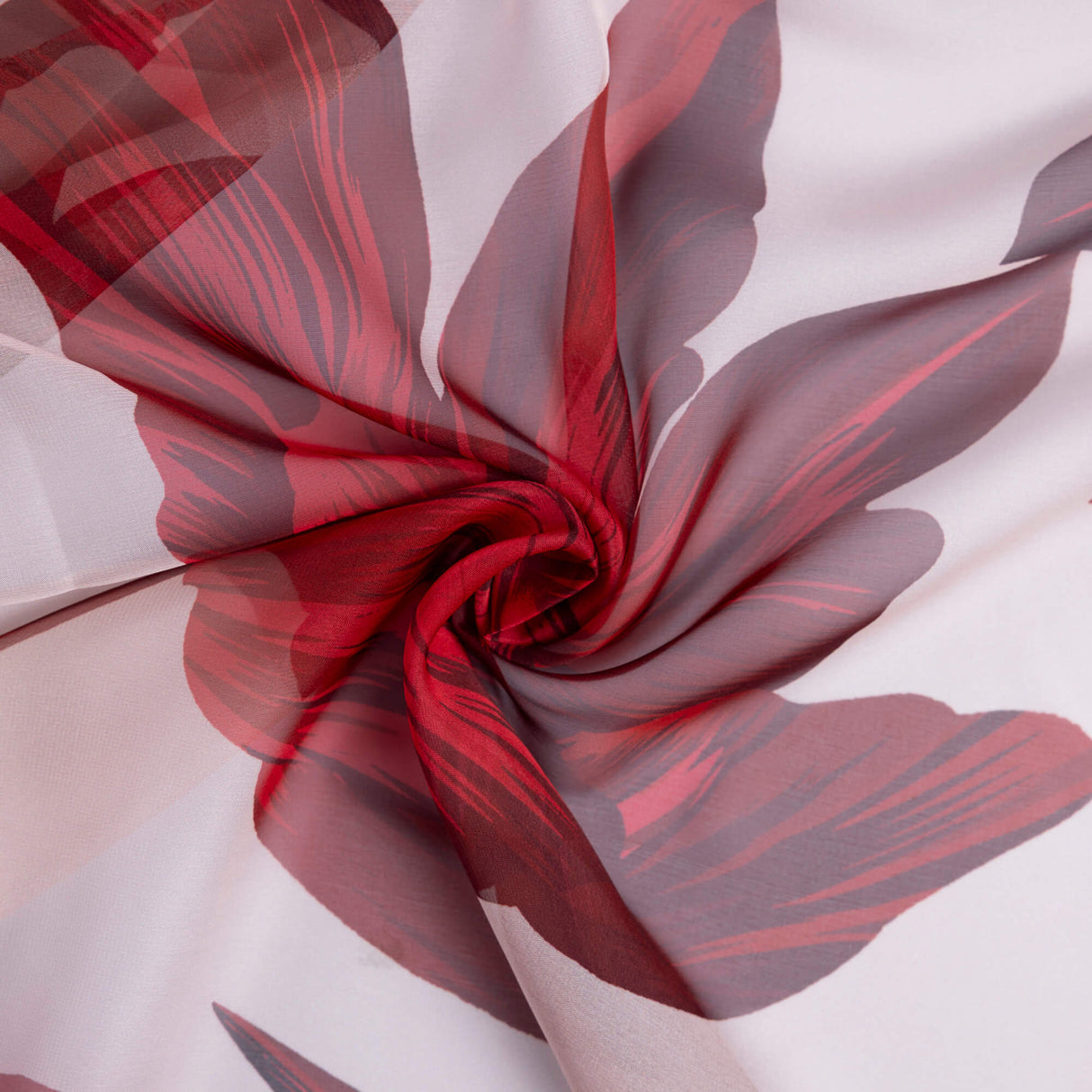 Mousseline – Fleurs rouges