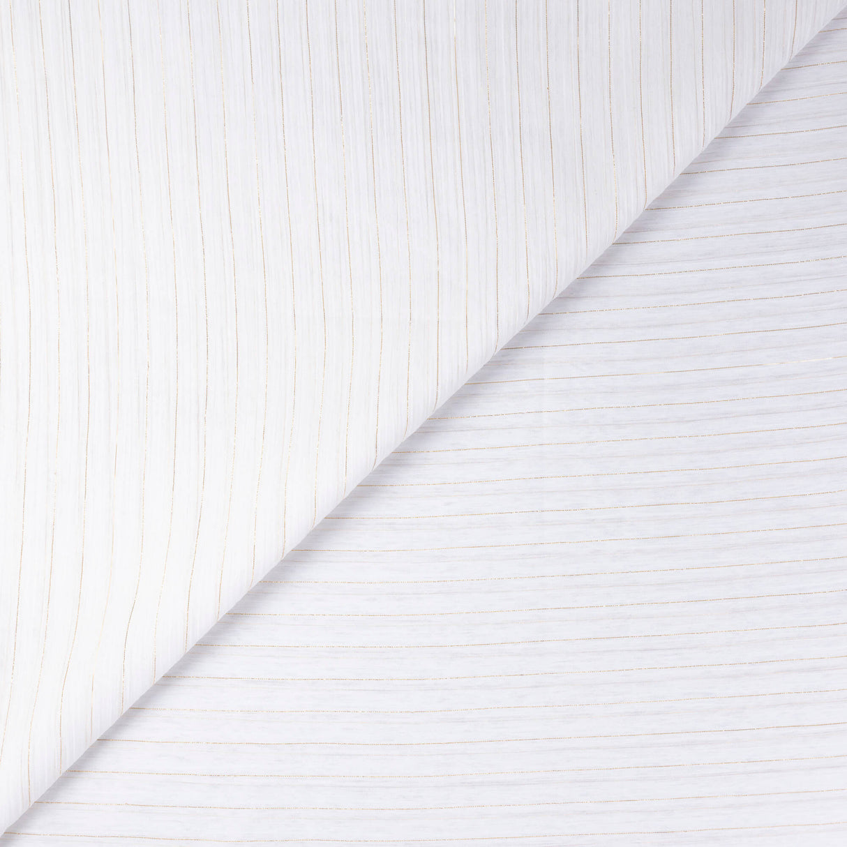Mousseline blanche à rayures lurex doré