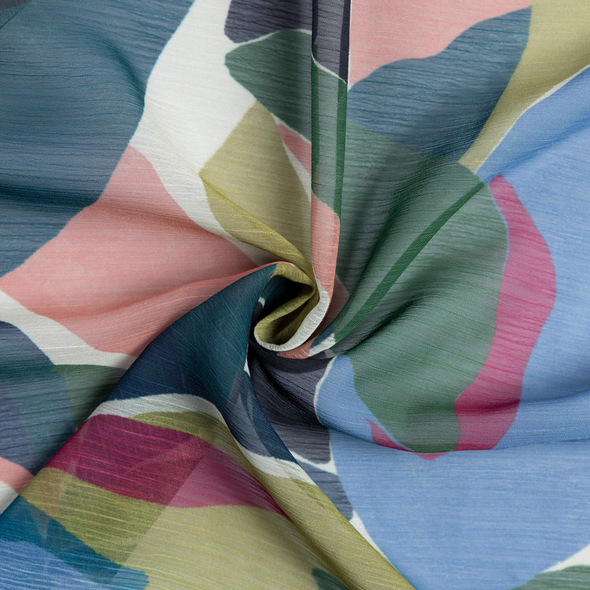 Mousseline crinkle - Feuillage multicolore