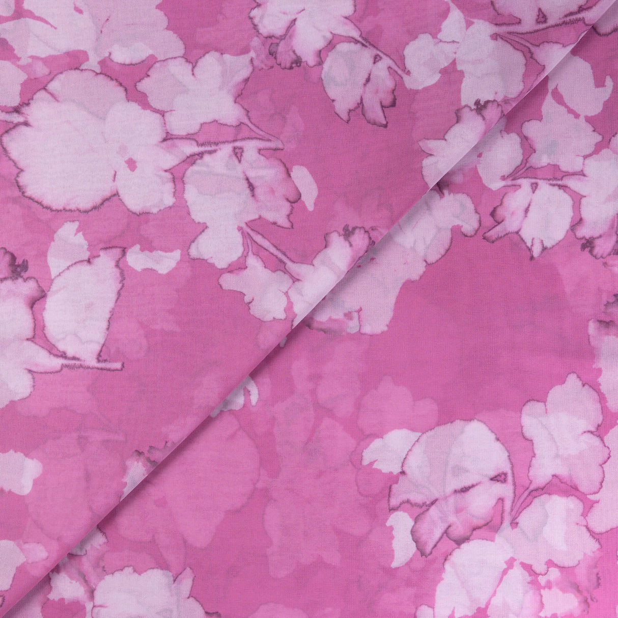 Georgette - Fleurs roses aquarelle