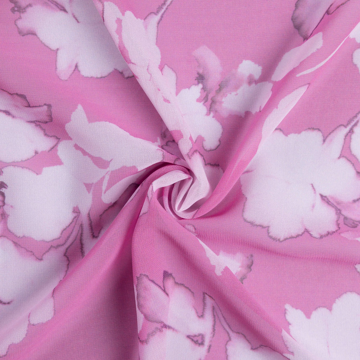 Georgette - Fleurs roses aquarelle