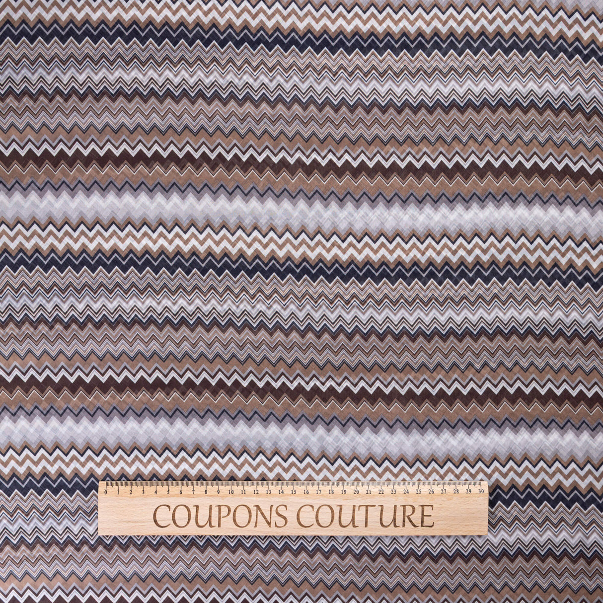 Mousseline - Zigzag beige et noir