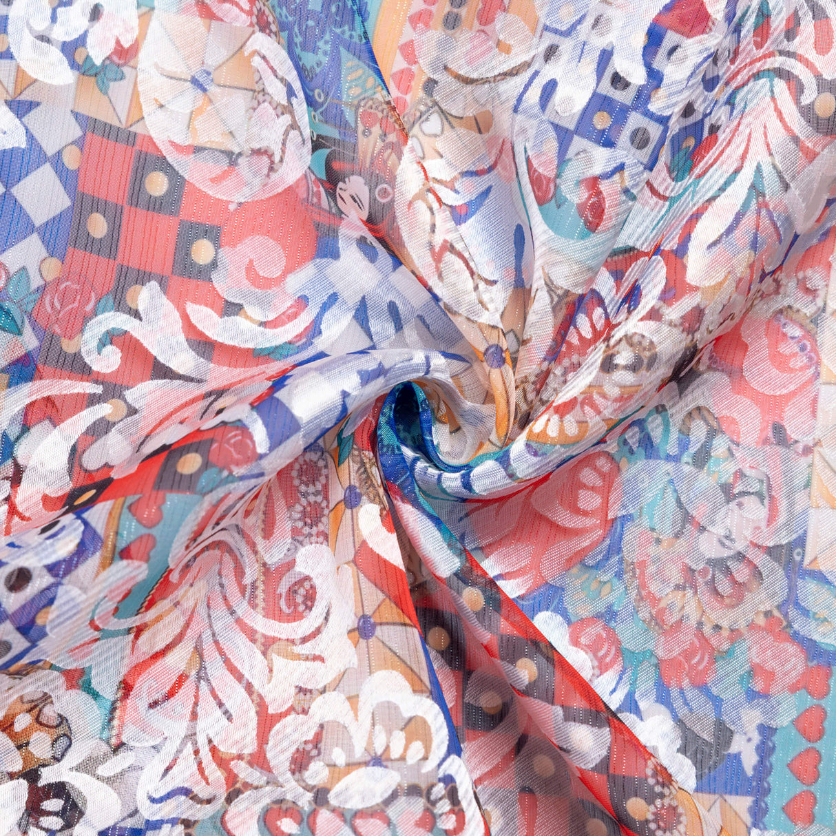 Mousseline rongeante & lurex – Arabesque méditerranée