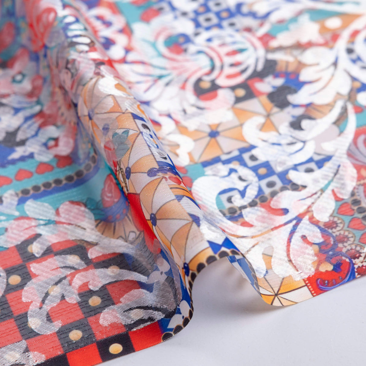 Mousseline rongeante & lurex – Arabesque méditerranée
