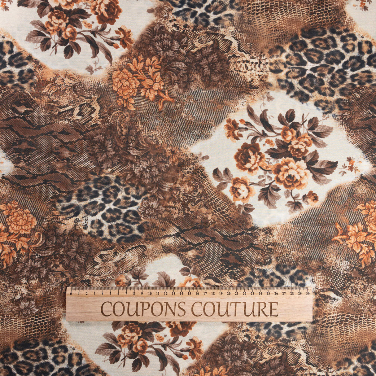 Crêpe imprimé – Fauve baroque