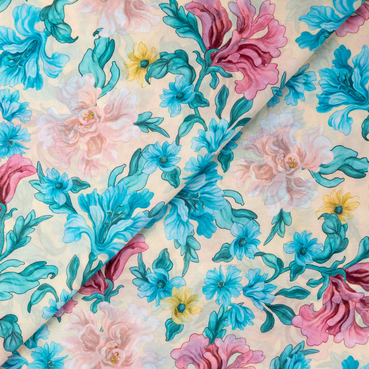 Georgette 100% viscose - Fleurs pastel multicolores