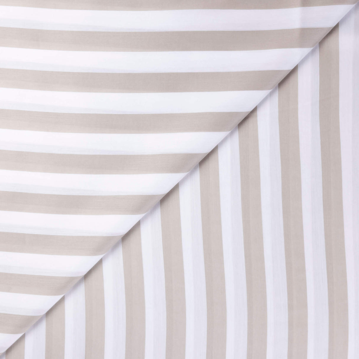Mini ottoman de viscose - Rayures sable et blanc