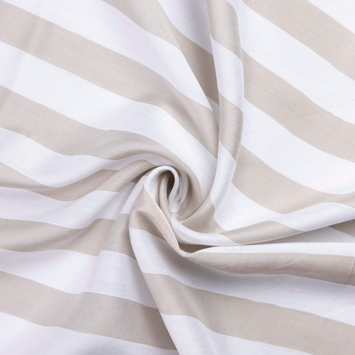 Mini ottoman de viscose - Rayures sable et blanc