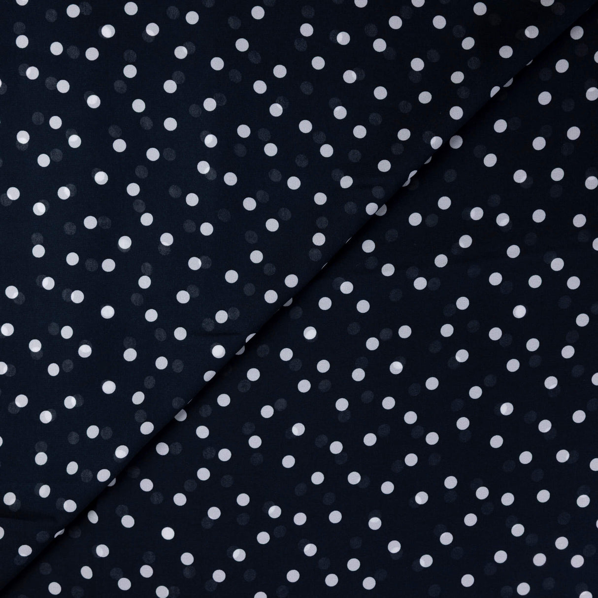 Georgette 100% viscose - Pois blancs sur fond noir