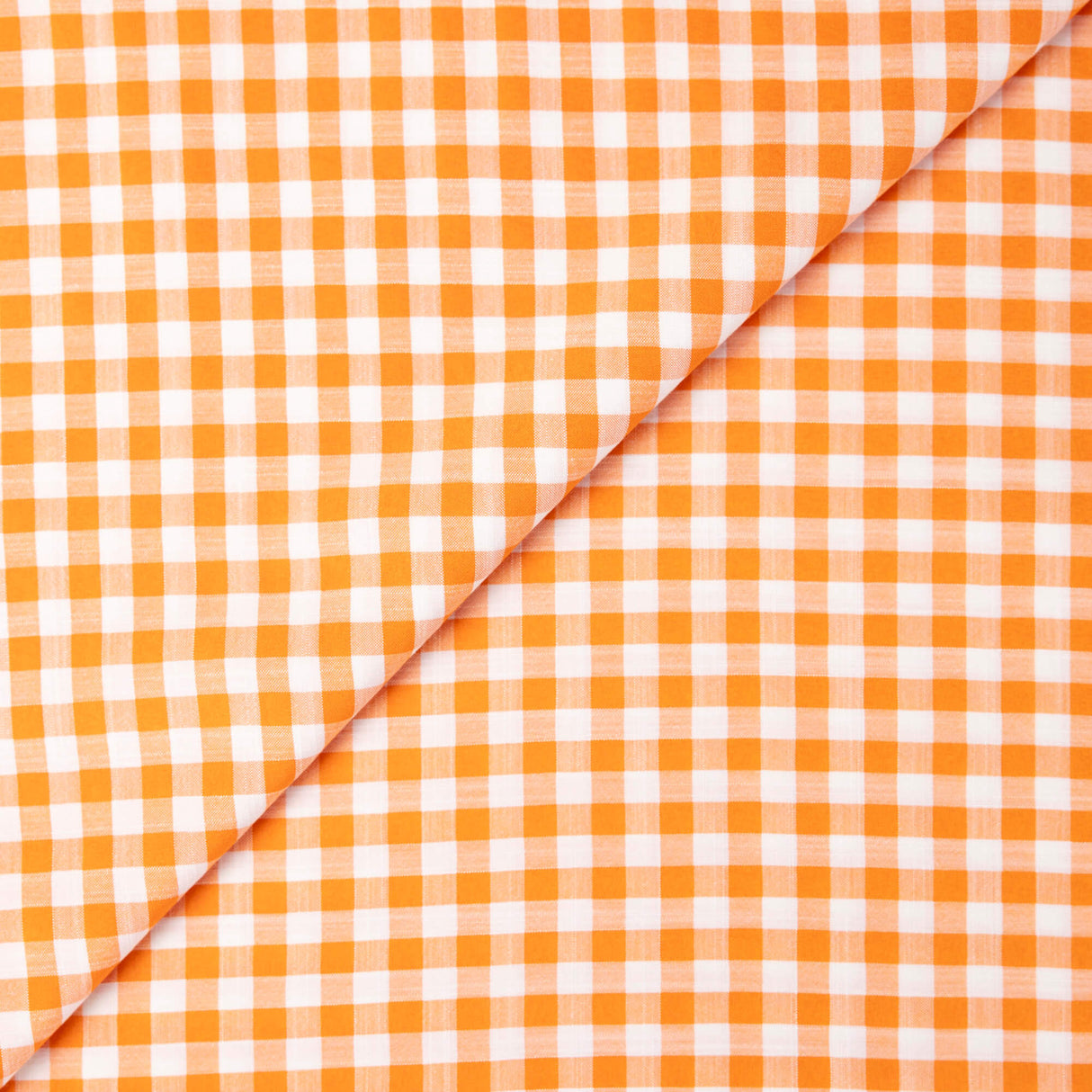 Tissu vichy polyviscose - Orange