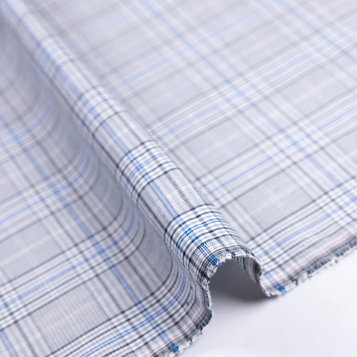 Tissu tailleur clan - Prince-de-Galles gris et bleu