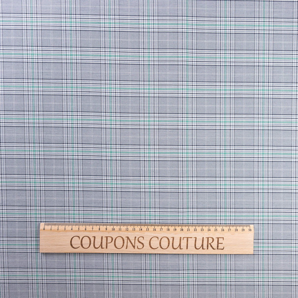 Tissu tailleur clan - Carreaux gris et verts