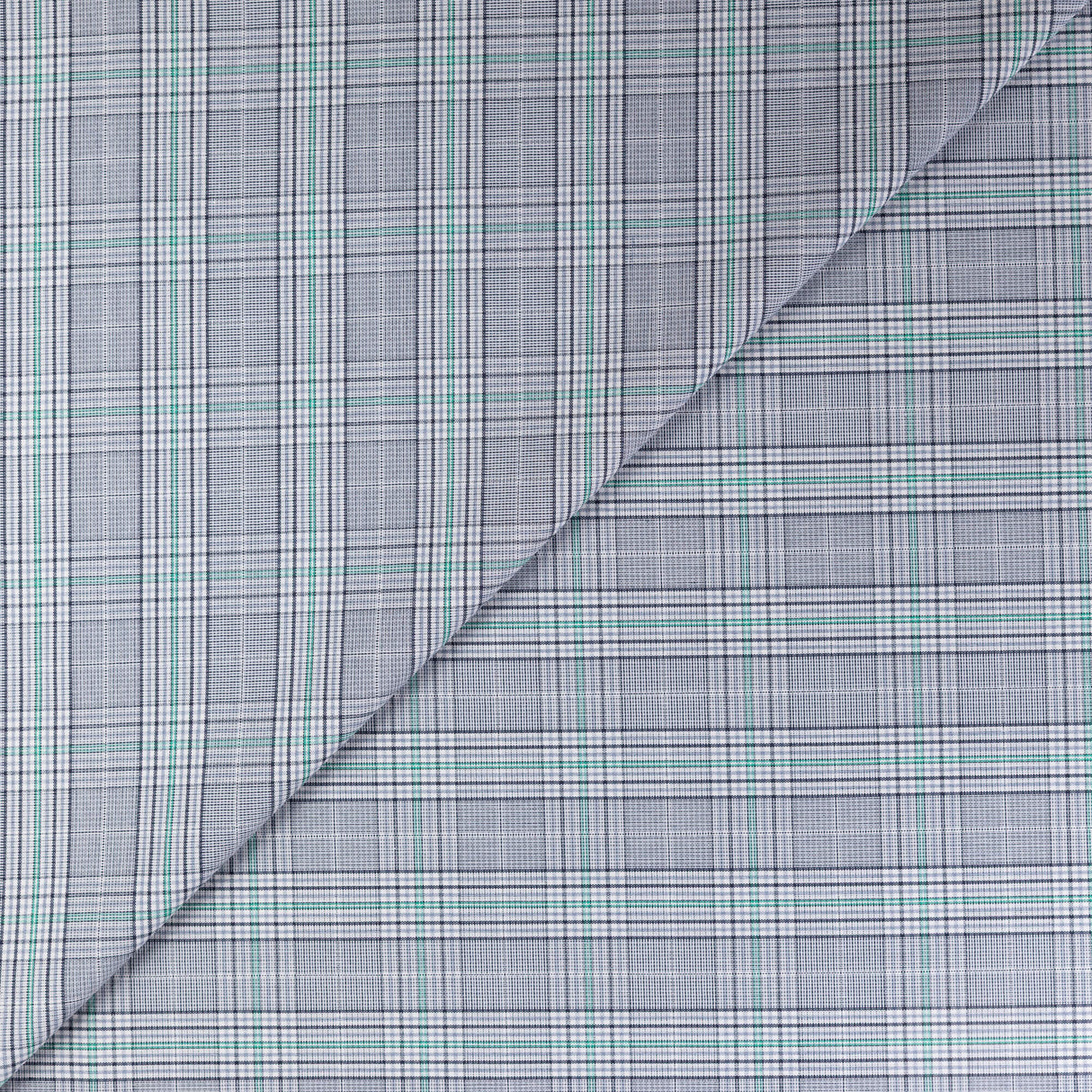 Tissu tailleur clan - Carreaux gris et verts