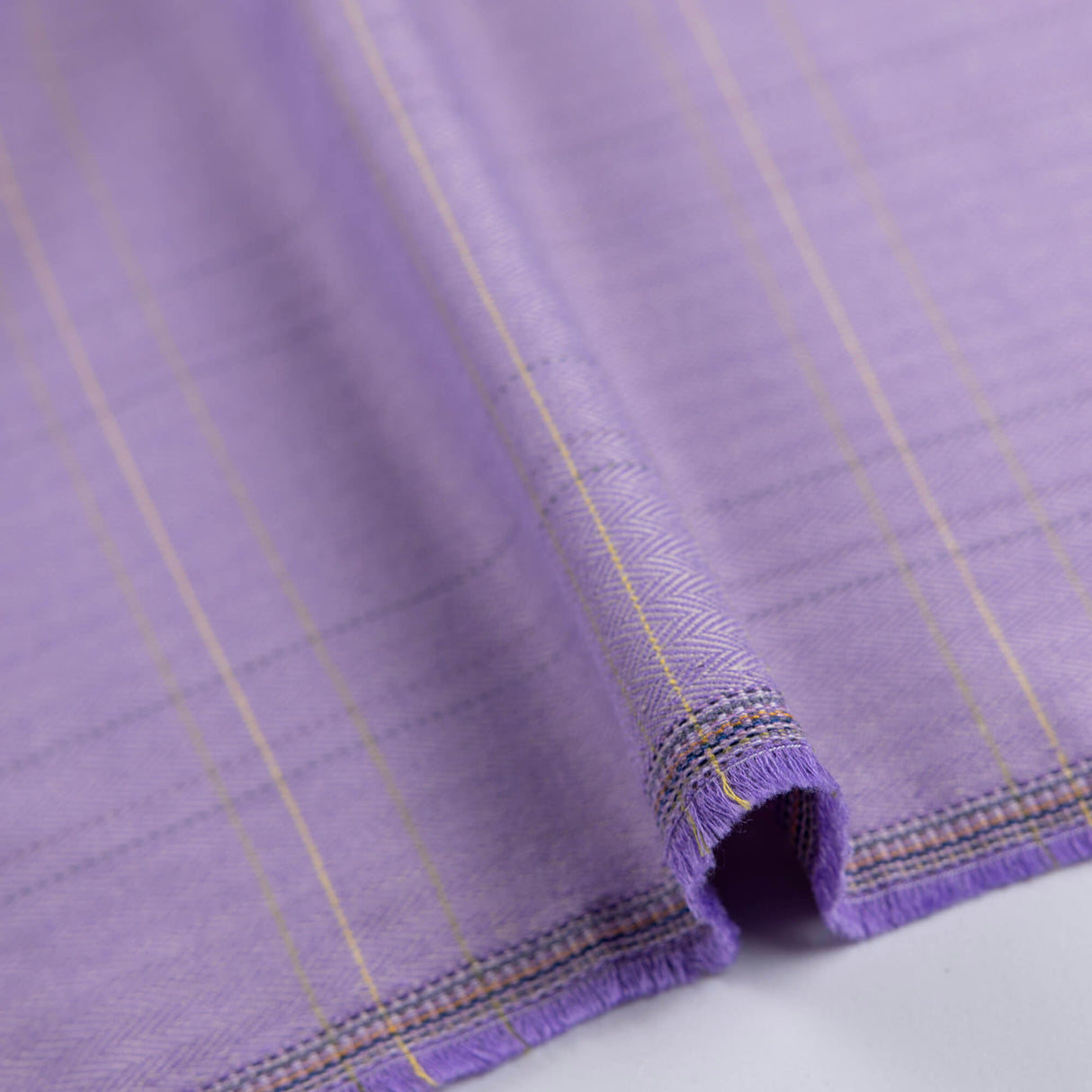 Tissu tailleur clan à chevron - Violet à carreaux ocre