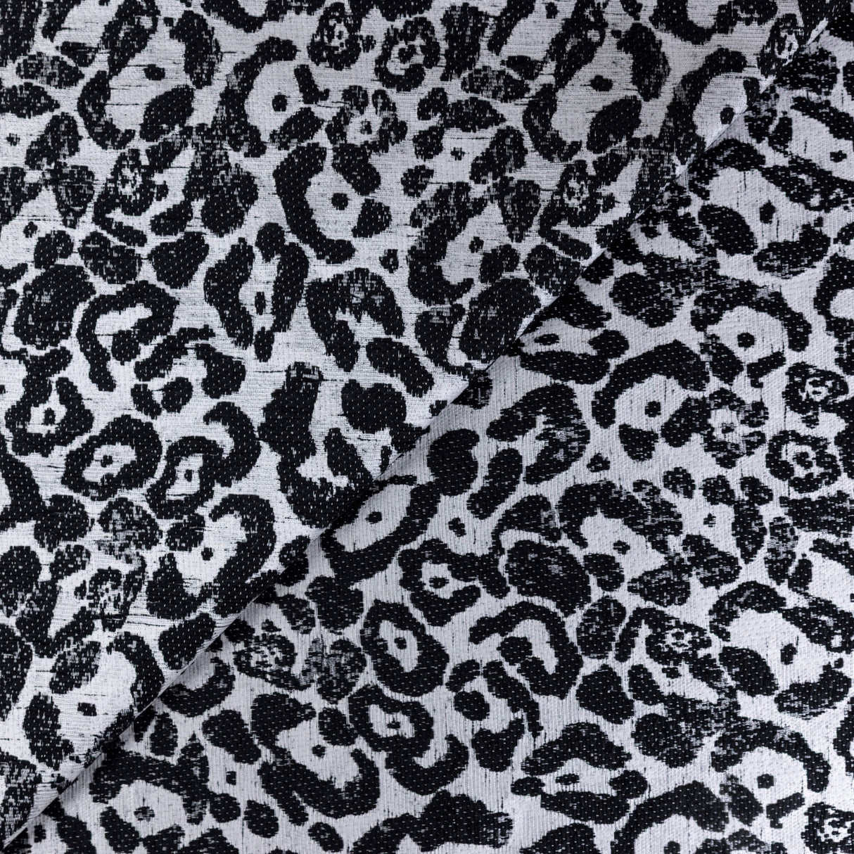 Jacquard broché - Léopard noir et blanc