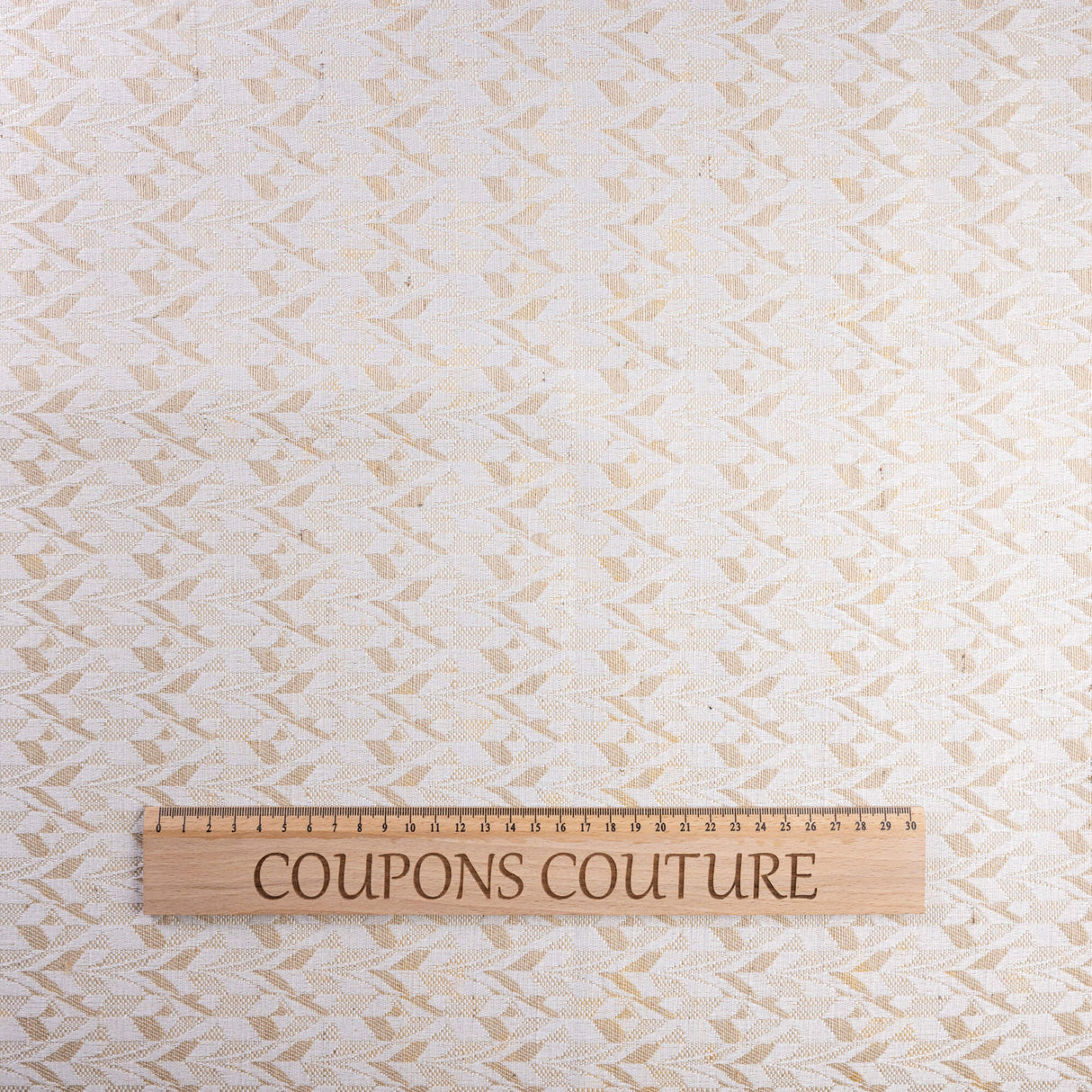 Jacquard lourd en chanvre - Écru à motifs géométriques