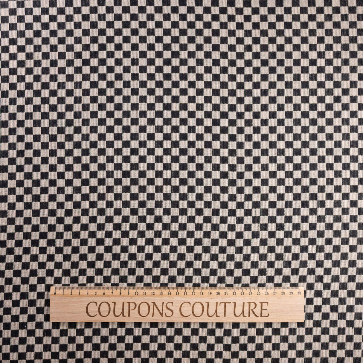 Jacquard - Damier noir et beige