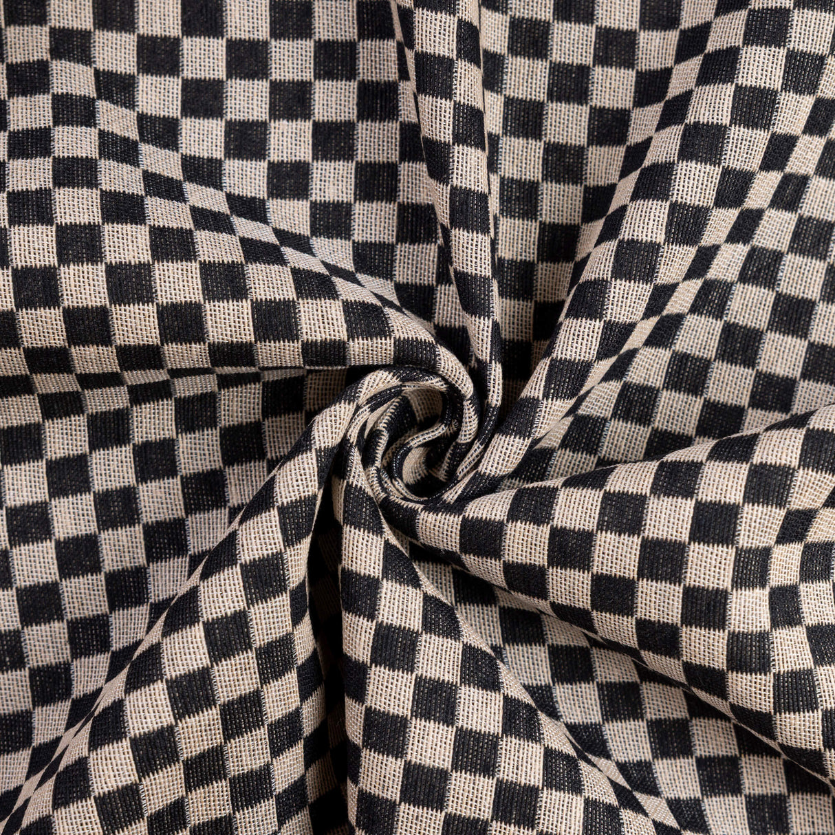 Jacquard - Damier noir et beige