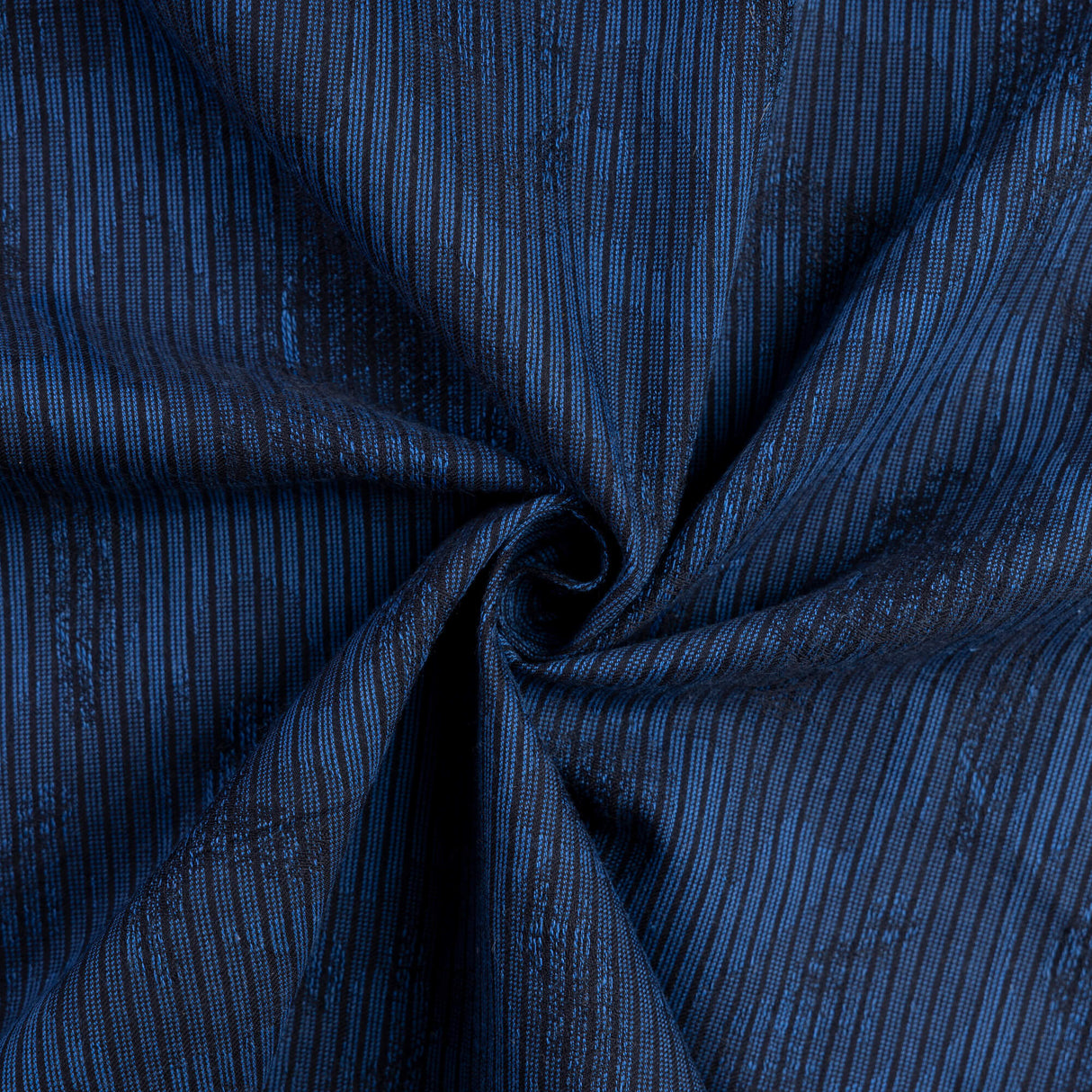 Jacquard 100% coton - Fleurs bleu roi et noir