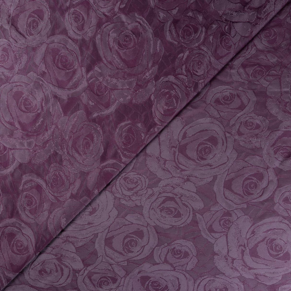 Taffetas jacquard - Roses vieux rose