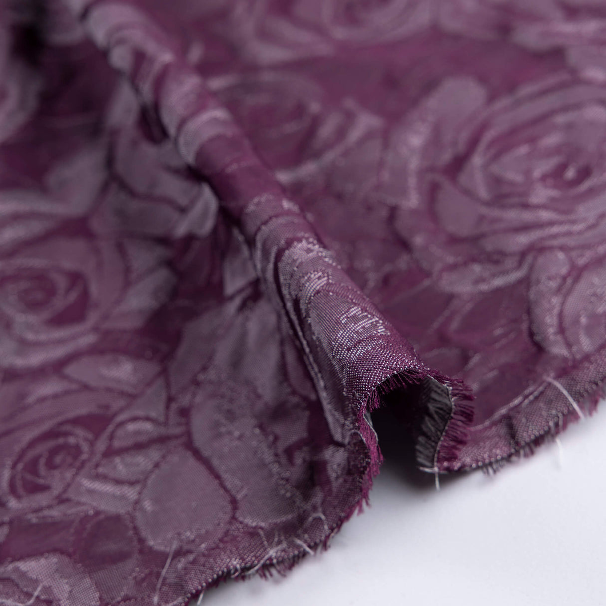 Taffetas jacquard - Roses vieux rose