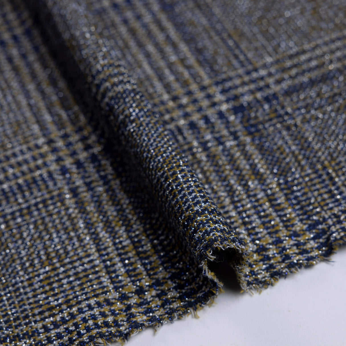 Maille Milano - Prince de Galles bleu & ocre