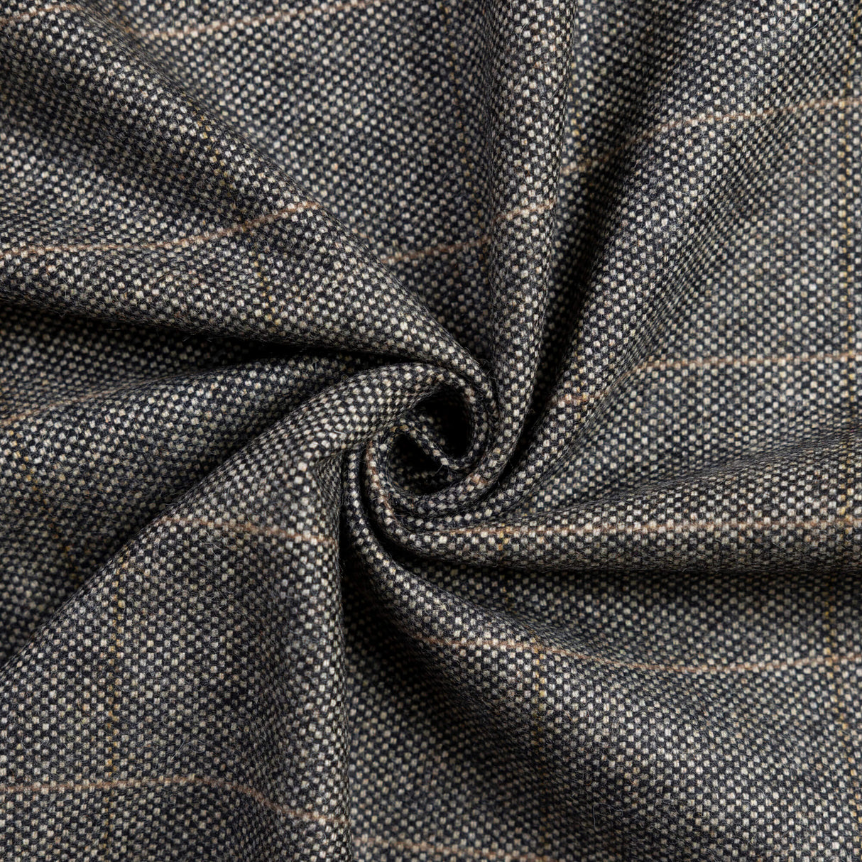 Tweed de laine - Carreaux taupe chiné