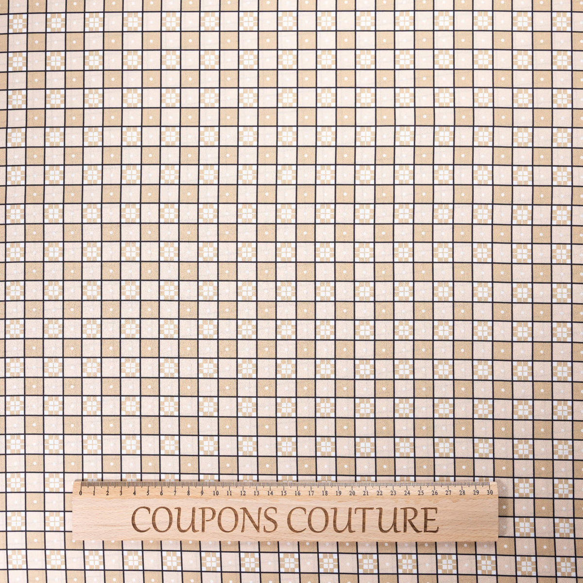Crêpe - Carreaux beige et noir