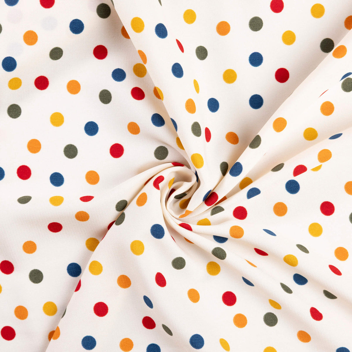 Crêpe - Pois multicolores fond écru