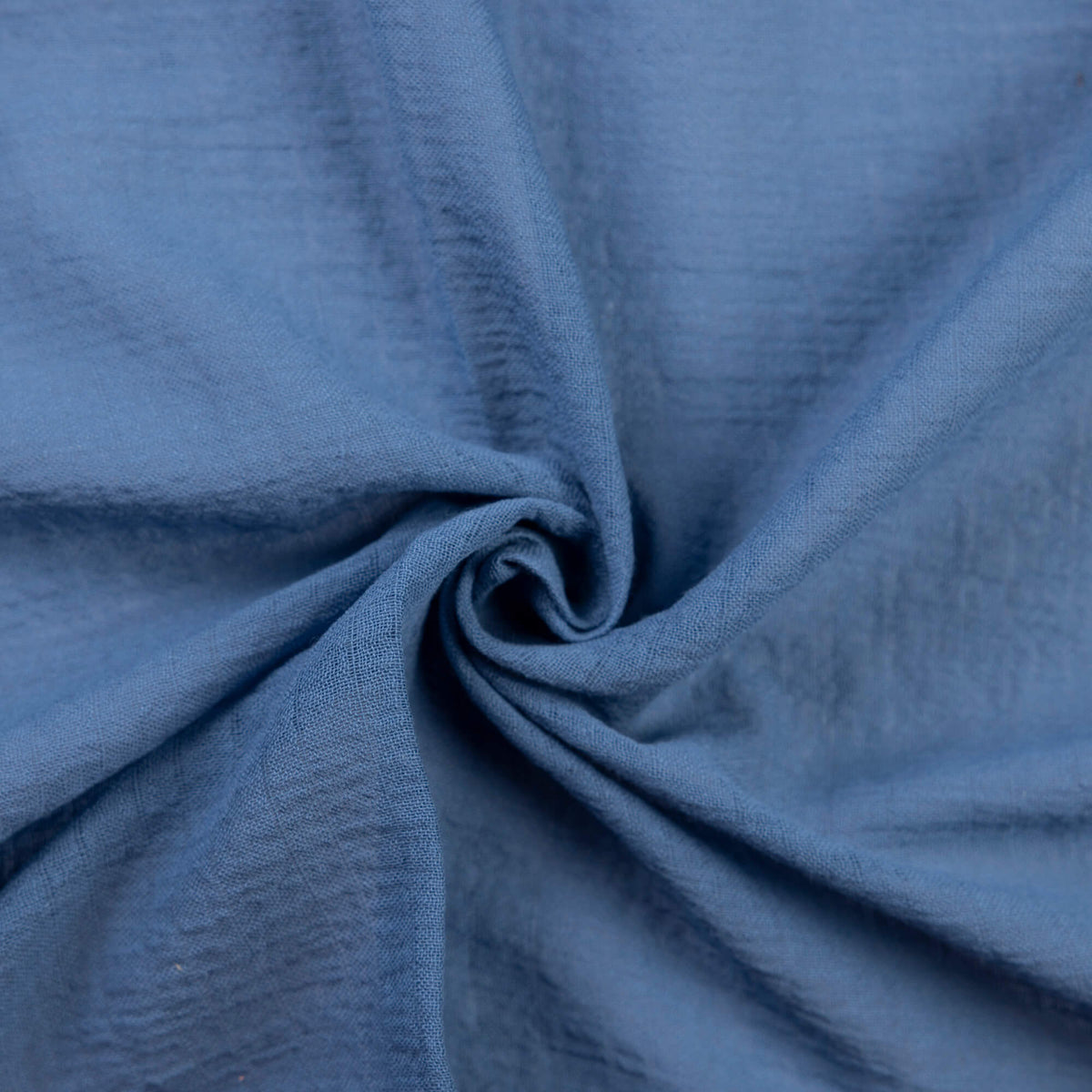 Gaze à rayures irrèguliéres crêponné coton & élasthanne - Bleu gris