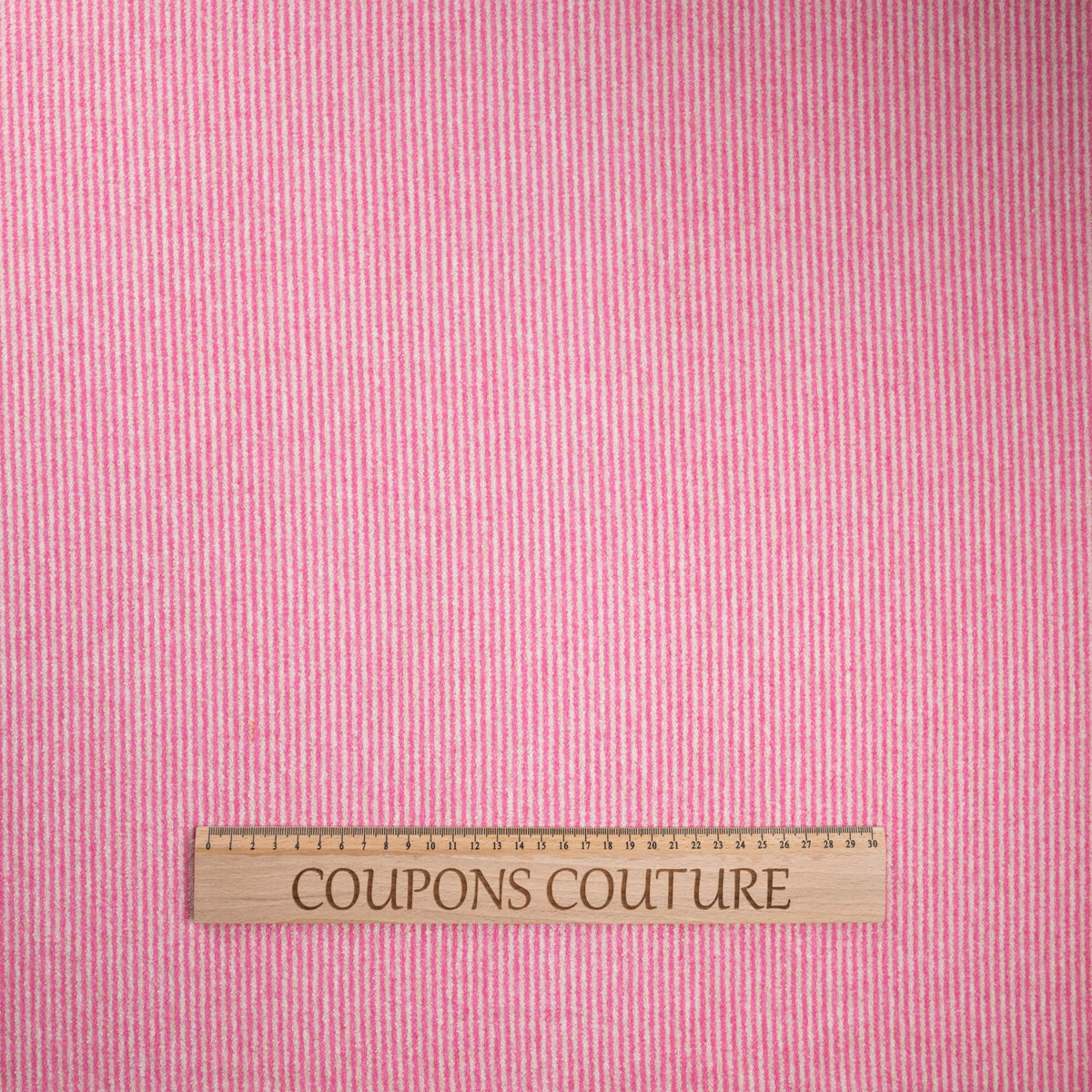Bouclette 100% coton - Rayé rose & écru