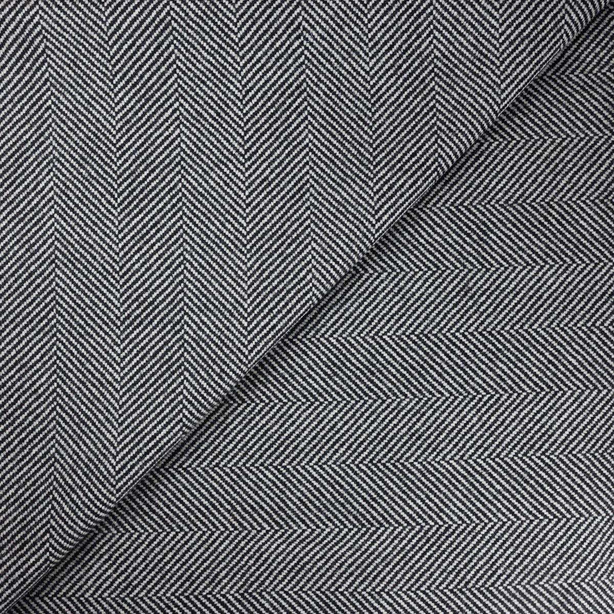 Tweed chevron 100% laine - Noir & blanc