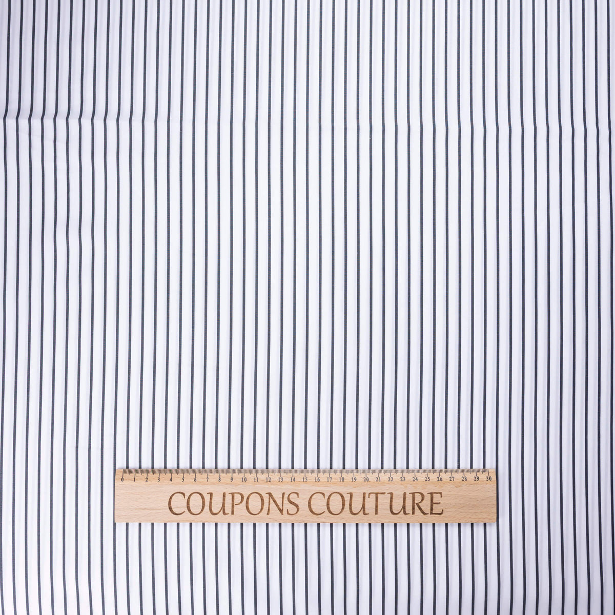 Percale 100% coton peigné - Rayé noir & blanc