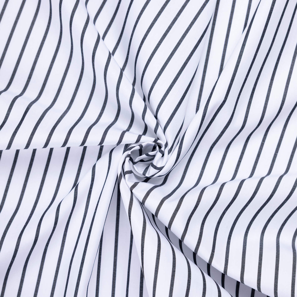 Percale 100% coton peigné - Rayé noir & blanc