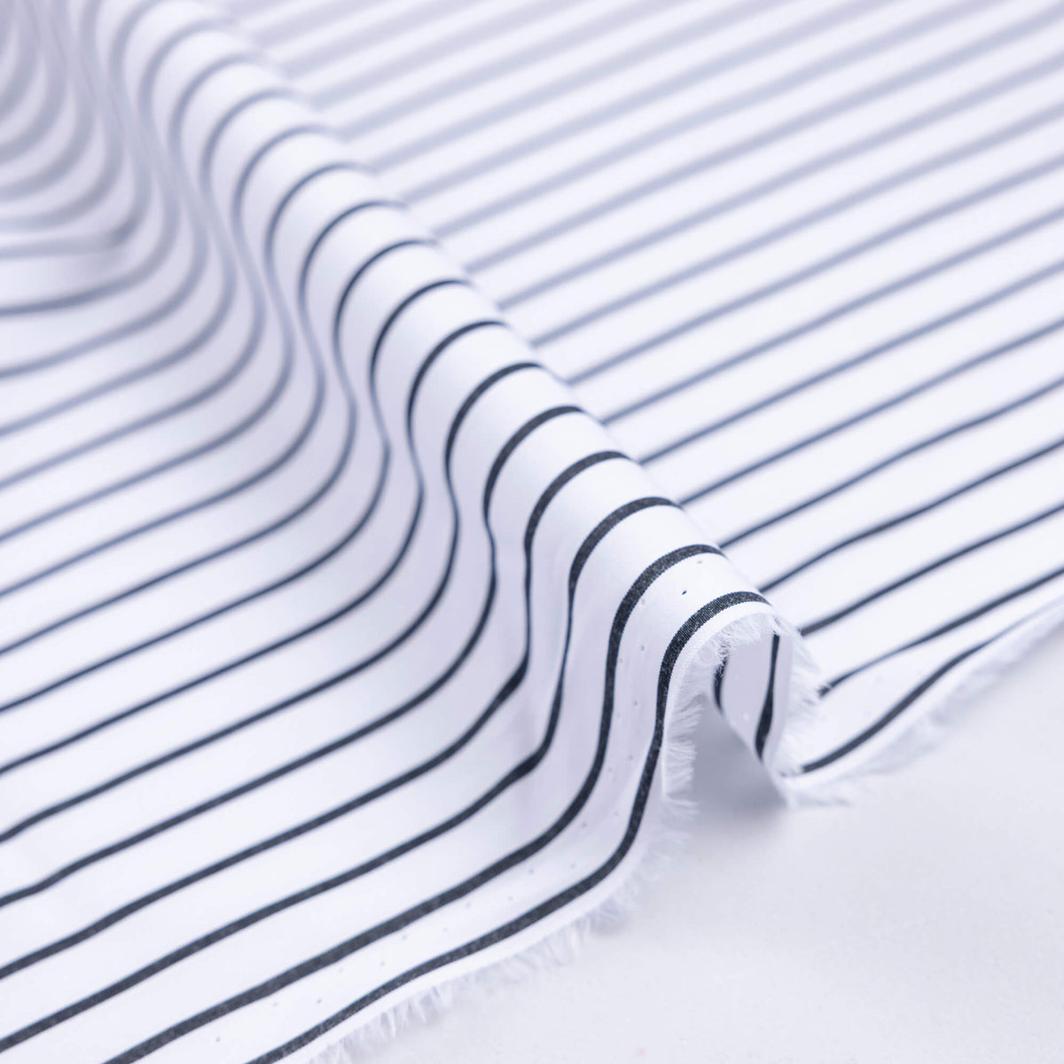 Percale 100% coton peigné - Rayé noir & blanc