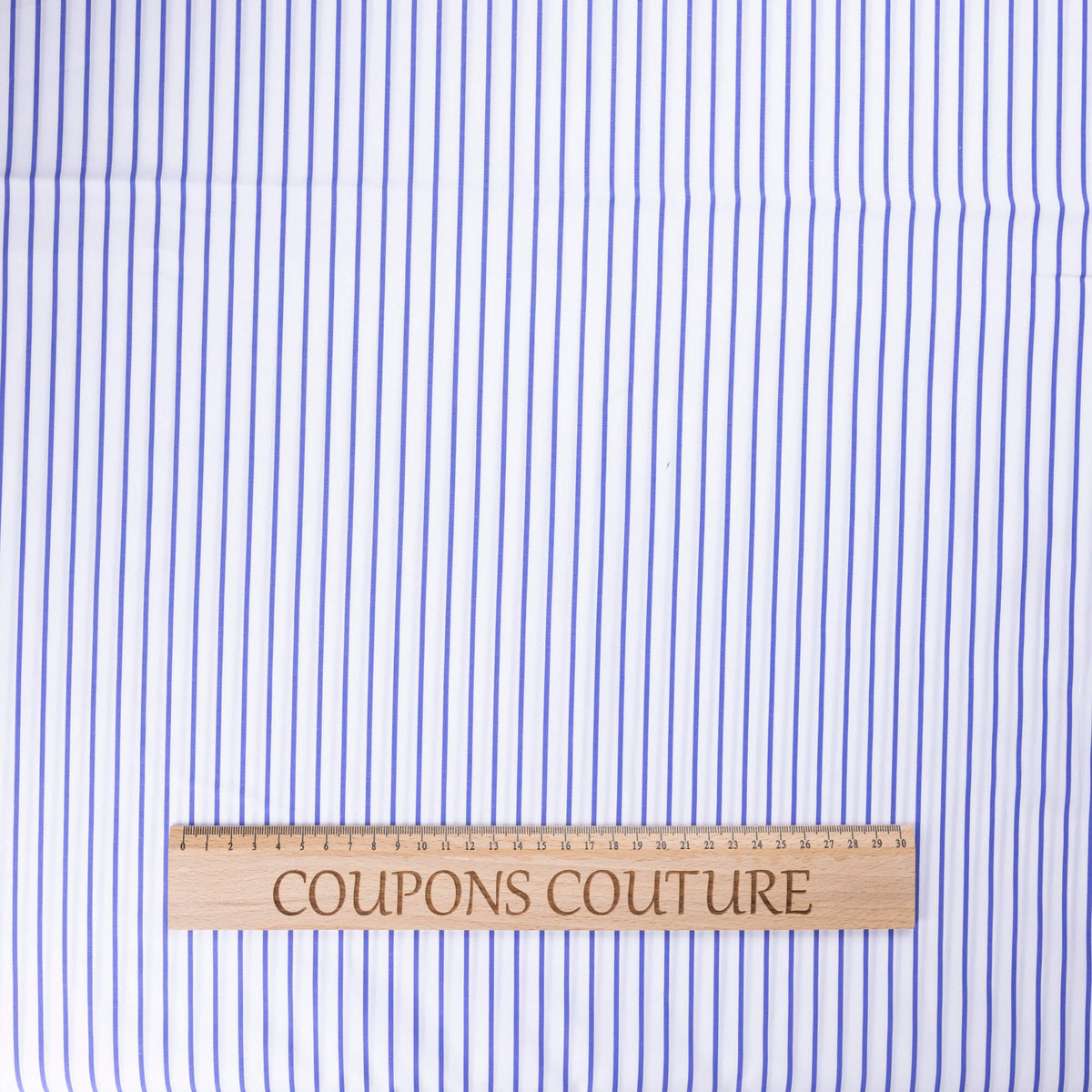 Percale 100% coton peigné - Rayé bleu & blanc