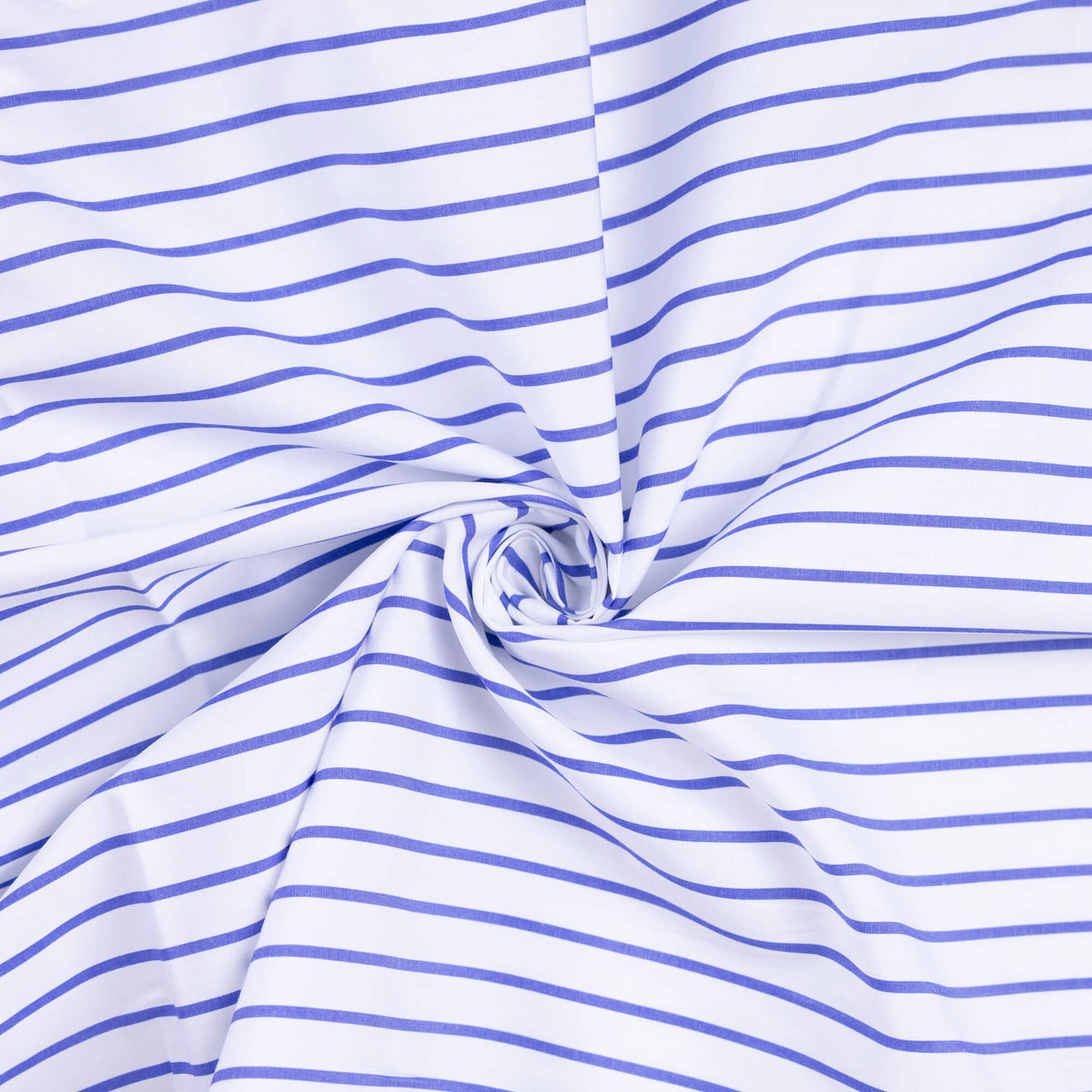 Percale 100% coton peigné - Rayé bleu & blanc