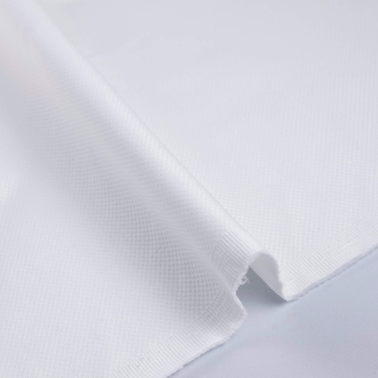 Piqué nid d'abeille coton & élasthanne - Blanc cassé