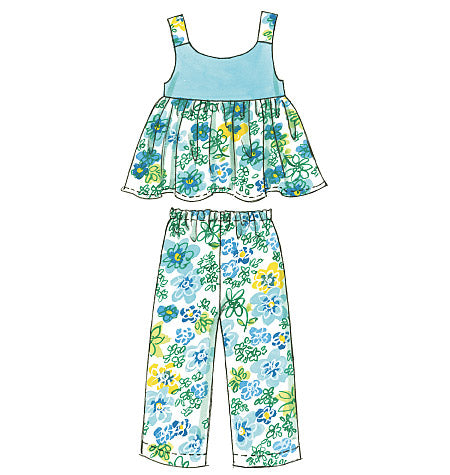 Patron McCall's n°6017 – Hauts, robes, shorts et pantalons pour enfants