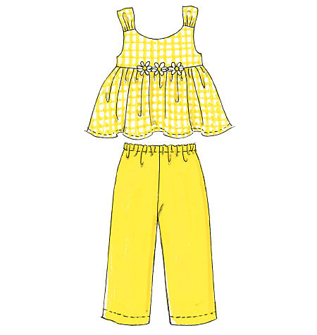 Patron McCall's n°6017 – Hauts, robes, shorts et pantalons pour enfants