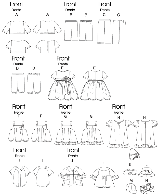 Patron McCall's n°6137 – Vêtements pour poupée de 46 cm