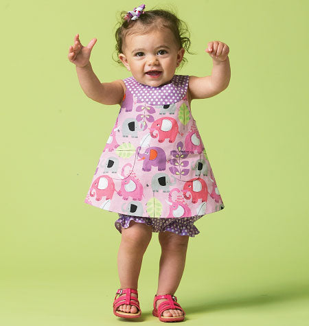 Patron McCall's n°6912 – Haut, robe, culotte bouffante et pantalon pour bébé