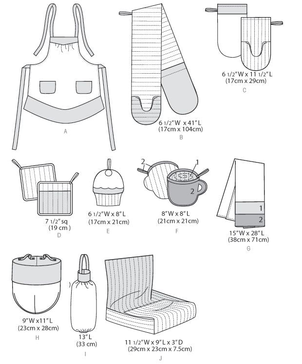 Patron McCall's n°6978 – Tablier et accessoires de cuisine