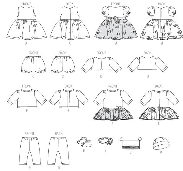 Patron McCall's n°7066 – Vêtements et accessoires pour poupées