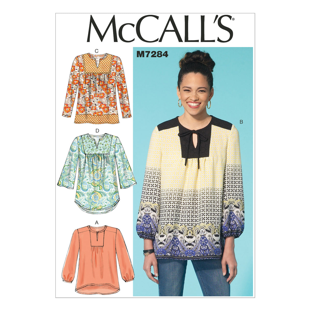 Patron McCall's n°7284 – Hauts à encolure en V ou à découpe clé