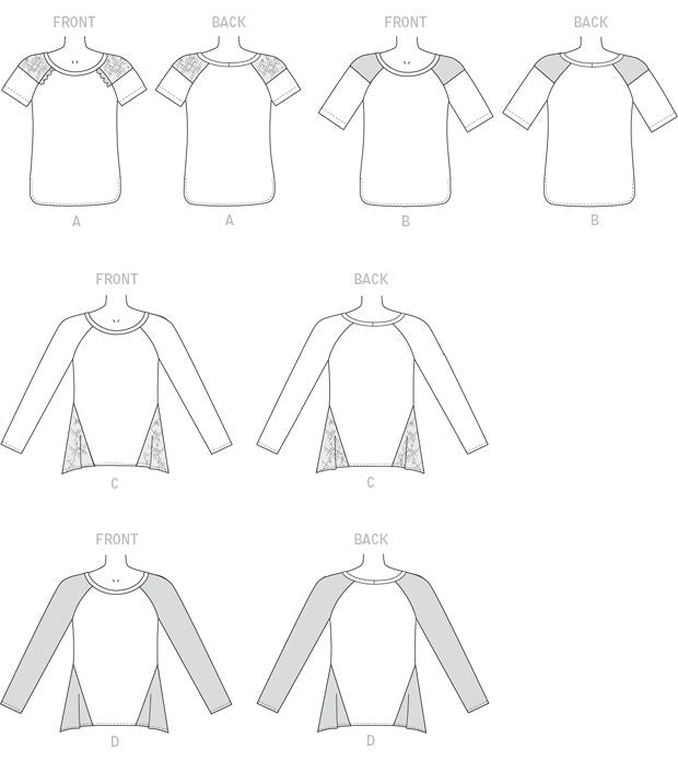 Patron McCall's n°7286 – Hauts ajustés à encolure variée