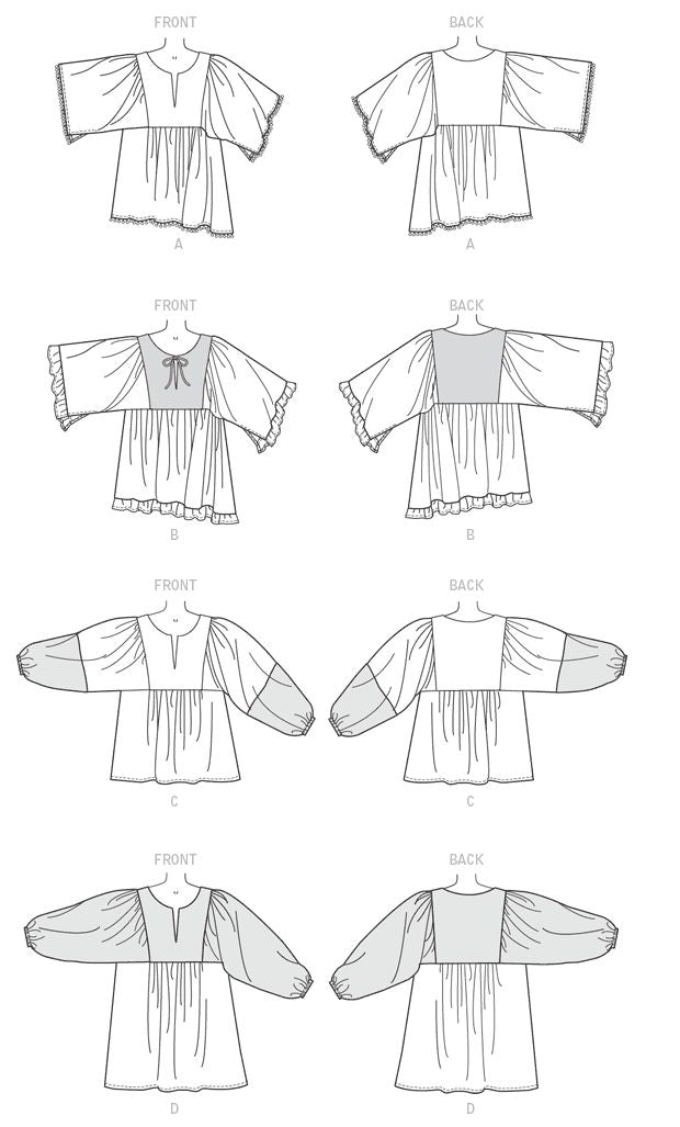 Patron McCall's n°7325 – Hauts et tuniques à fronces