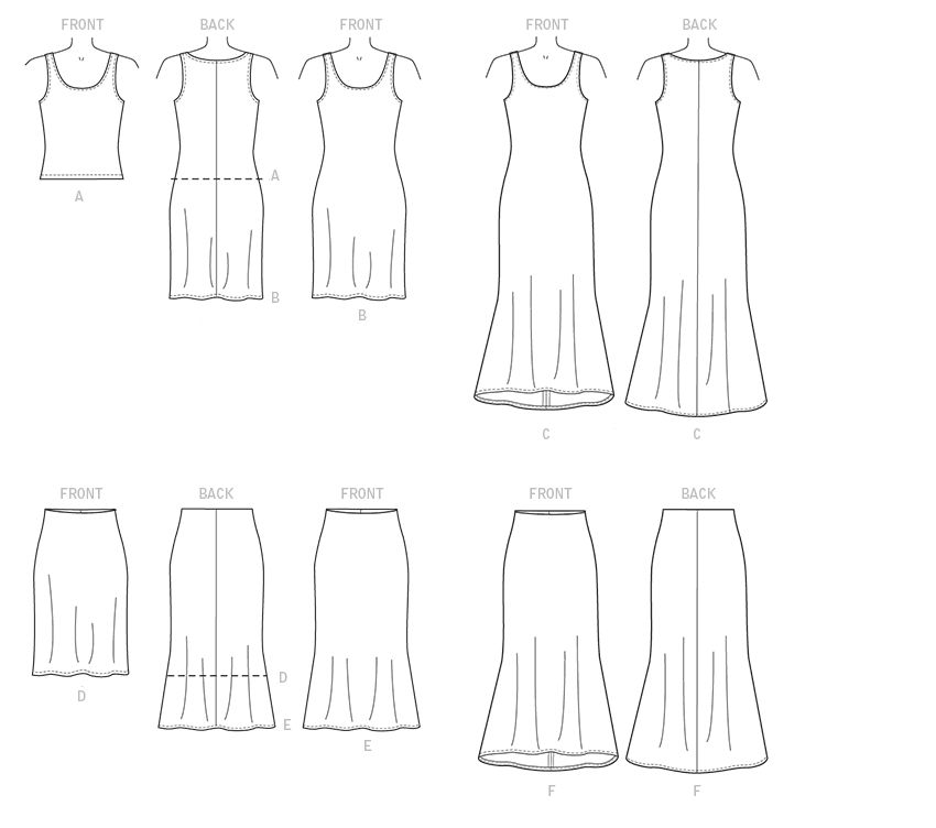 Patron McCall's n°7386 – Hauts, robes et jupes pour femme