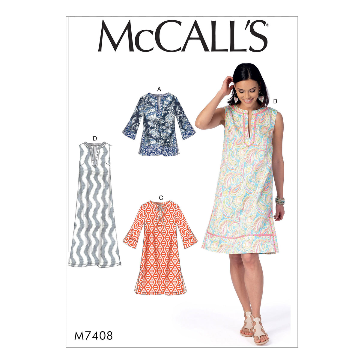 Patron McCall's n°7408 – Tuniques et robes élégantes pour femme